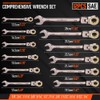 HORUSDY 12-Piece SAE Flex-Head Ratcheting Wrench Set with Organizer |