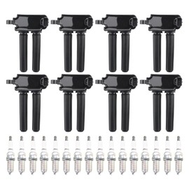 AUTOKAY Ignition Coil & Autolite Spark Plug for Dodge Charger RAM 1500 5.7L V8 UF504 for Chrysler for Jeep Grand
