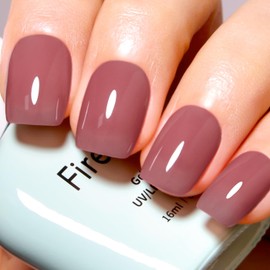 Firedeep Jelly Nude Red Gel Nail Polish 16ML Sheer Rose Pink UV/LED Soak Off Gel Polish for Winter Spring French Manicure 1Pcs