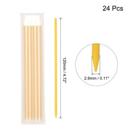 QUARKZMAN Pack of 24 Pencil Leads Carpenters Pencil Replacement Leads 2.8 mm Solid Deep Hole Marker Leads Pencil Leads Construction Pencil Replacement for Carpenter's Pencil, Yellow