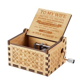 Yesnote Music Box Gift for Wife, Romantic Birthday Christmas Valentine Anniversary Present to Girlfriend Women Wife Gifts from Husband Boyfriend Wooden Hand Crank Musical Box Play You Are My Sunshine
