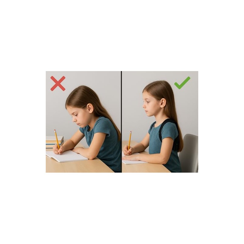 Children's Posture Correction Back Support with Massage Ball, Adjustable Straightener