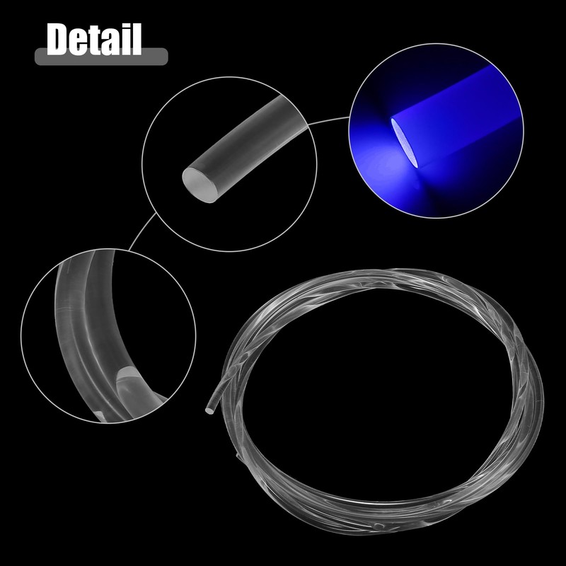 X AUTOHAUX 2.5m 8.20ft 4mm 0.16" Transparent Universal PMMA Optic