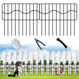 40ft(L) x 13in(H) Garden Animal Barrier Fence, 28panels No Dig Fences, Small Dog Fence Barrier, Animal Barrier Rabbit Fencing Rustproof Metal Decorative Border for Outdoor Garden