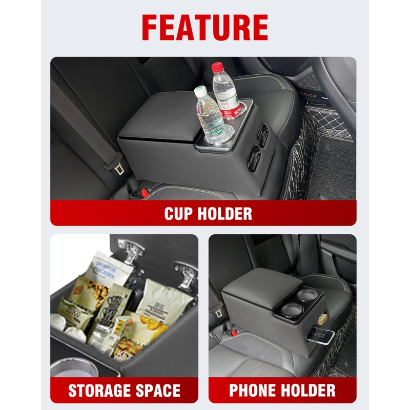 ZQULOYO Center Console Organizer with Cup Holder& Phone Holder for