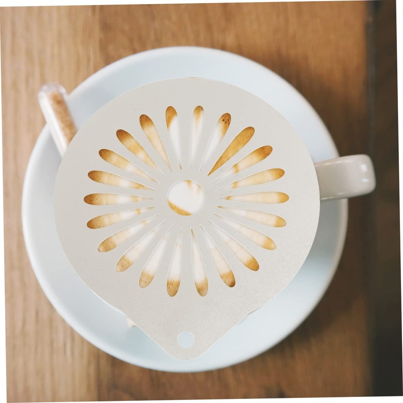 COLLBATH 3pcs Coffee Latte Art Stencils Reusable Molds for Decorating