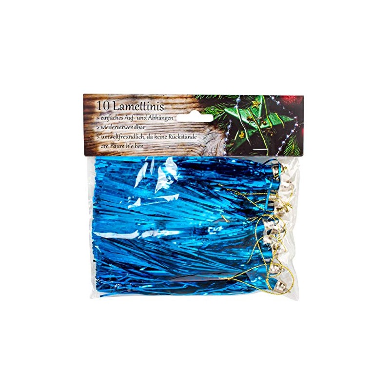 Lamettini Lametta Anhänger Christbaumschmuck Weihnachtsanhänger (50, Türkis)
