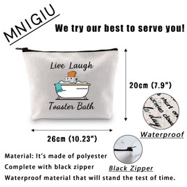 MNIGIU Funny Live Laugh Toaster Bath Makeup Bag Black Humor Cosmetic Bag Funny Toaster Gift Psychologist Gift