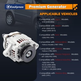 Ezexpreze New Alternator Compatible With Daihatsu Core Hijet Van OE#27060-87201 16241-64010 16241-64011 100211-1640 100211-1650 100211-1680 100211-4450 100211-4660 100211-4690