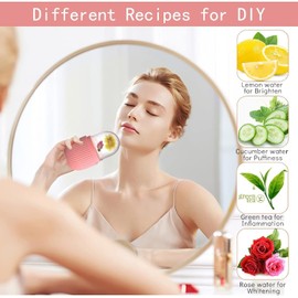 SOZOMO 2Piezas Rodillo de Hielo para la Cara, Molde de Hielo para Cara, Molde de Hielo de Silicona Reutilizable Herramientasde Cuidado para Masaje Facial de Ilumina la Piel para Belleza Facial