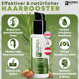 KUINEA® Rosemary Oil Hair 50 ml from the Tyrolean Alps, 100% Natural Pure, Rosemary Oil Hair Growth, Dermatologically Tested - Hair Oil Rosemary for Women and Men, Rosemary Oil for Hair Growth