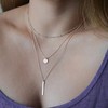 Qimily Dainty Layered Chain Necklace, Handmade 14K Gold Plated Pendant