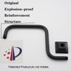 SEABEFORE 13" Gooseneck (S-Shape) Shower Arm Black Shower Head Extension
