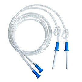HealthAndYoga(TM) Replacement Enema Tubing – Super Economical, Hygienic, Medical Grade PVC - 1.5 Meter with Slide Clamp and Nozzle - Compatible with Most Kits (2 Set)