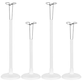 Tideme 4 Pcs Doll Stands, Adjustable Display Stands for 13-18in American Dolls, Action Figure Support Brackets, White Doll Organizing Holders, PVC Display Racks for Doll Accessories