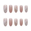 Set of 24 nail tips, with a glossy nude pink
