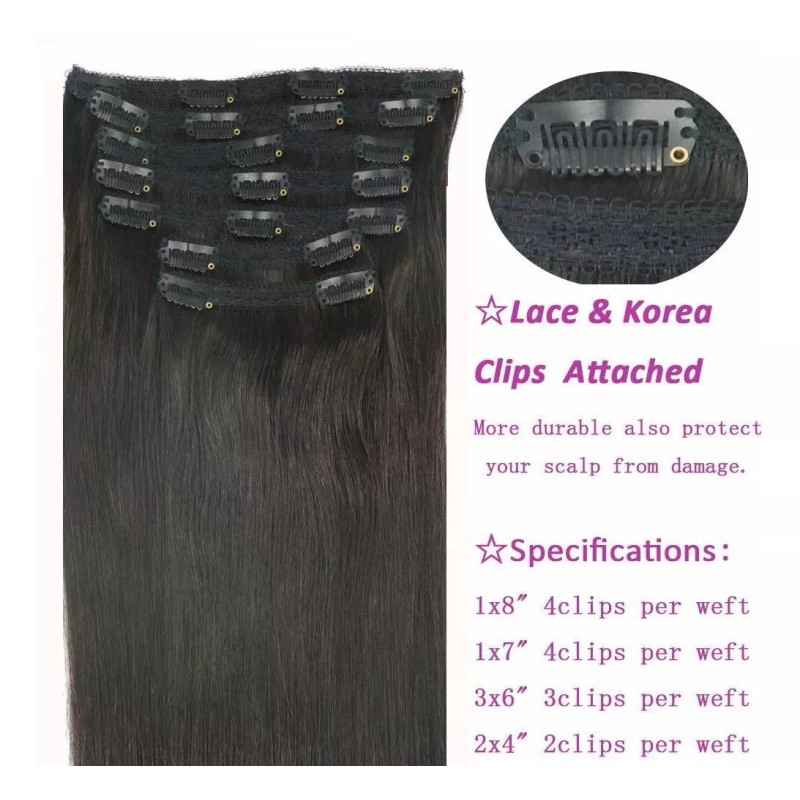 Eufficco Extensiones Cabello Humano 14in Negro #1b 100gr