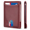 SERMAN BRANDS RFID Blocking Slim Bifold Genuine Leather Minimalist Front