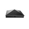 QWORK Aluminum Post Cap Covers, 12 Pack Black Pyramid Deck