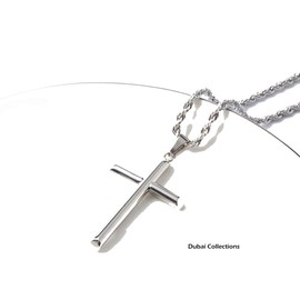 Gold Plated Chain Rope Cross Jewellery Pendant Necklace for Men, Women w/real strong Solid Clasp Miami Cuban Link style 46.0, NA)