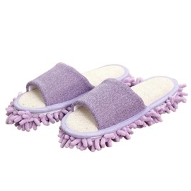 DIZLAS Mop Slippers, Cleaning Slippers, Cleaning Slippers, Washable, Indoor Shoes, purple