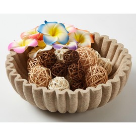Ruffle Decor Large Decorative Bowl,fruit bowl kitchen stone bowl,bowl decor,Trendy home decor large Stylish Key Bowl for Entry Table