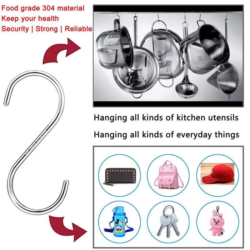 Anzhee S Hooks, Shooks for Hanging, Kitchen Hooks, S Shaped