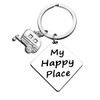 Xiahuyu Camper Keychain Happy Camper RV Keychain My Happy Place