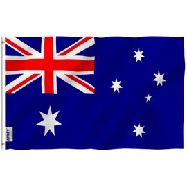 Australia Flag 3x5 Foot - Vivid Color and UV Fade Resistant - Canvas Header and Double Stitched - Australian National Flags Polyester with Brass Grommets 3 X 5 Ft