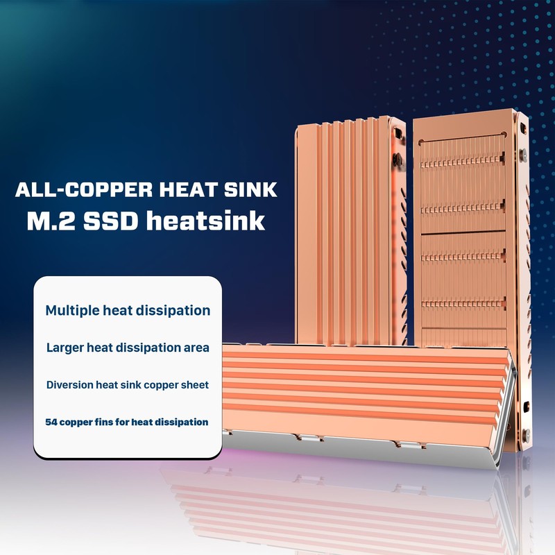 Pure Copper M.2 2280 SSD Heatsink M.2 Hard Drive Heatsink
