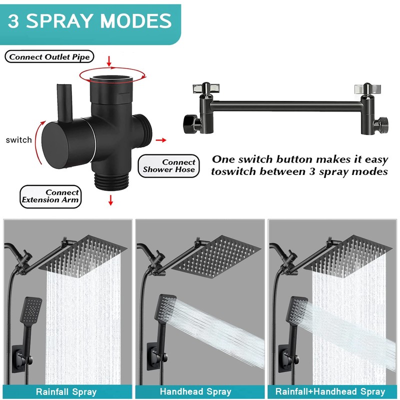 Shower Head, 10'' High Pressure Rainfall Shower Head / 3