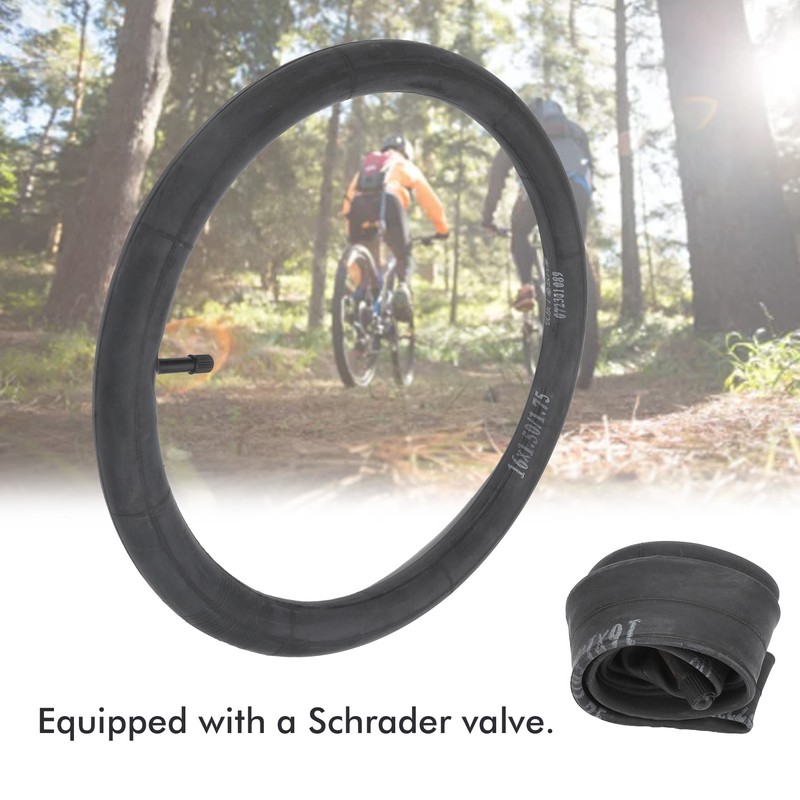 16x1.50‑1.75 Folding Bike Inner Tubes Schrader Valve 16inch Butyl Rubber