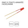 Fackelmann Bamboo Magnetic Toast Tongs with Red Handle (688917)