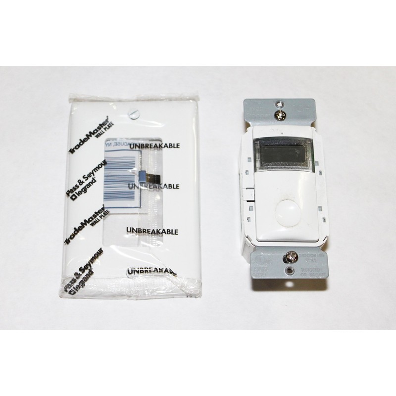 Wattstopper TS-400-W Time Switch Programmable, 800W, LCD, White