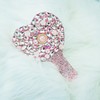 Frinnovan Large Rhinestone Handheld Mirror Heart Bling Sparkle Cosmetic Dazzling