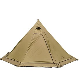 Preself 3 Person Lightweight Tipi Hot Tent with Fire Retardant Flue Pipes Window Teepee Tents for Family Team Outdoor Backpacking Camping Hiking (Khaki T2 Large)