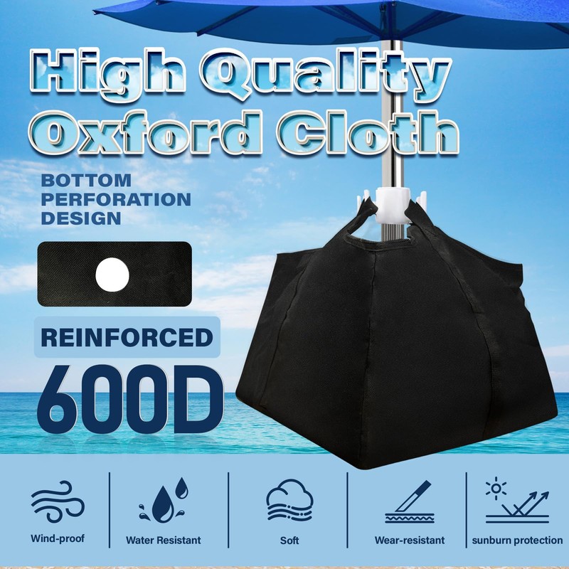 Bhyhok Beach Umbrella Base Weight Bag, 600D Oxford Cloth Sand