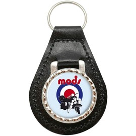 Giftshop UK Mods Scooter Leather Key Fob