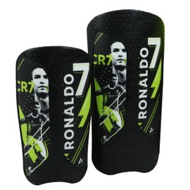 Alpha Soccer Shin Guards - Soccer Protective Gear, Lightweight Shin Guard Set with Single Straps (S/M, Ronaldo Stickers)