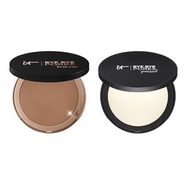 It Cosmetics, Bye Bye Late Set, Set de Maquillaje con Bye Bye Pores Pressed Powder, Polvo Traslúcido Compacto + REGALO Bye Bye Pores Bronzer, Polvo Compacto con Color
