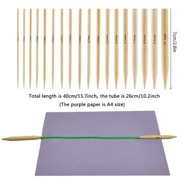 Circular Knitting Needles Set, 18 Size Bamboo Round Knitting Needles Set Double Pointed Knitting Needles for Hats Gloves Socks Scarfs (Colorful, 40cm)