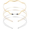 Yuomeaz 3 PCS Thin Metal Headbands, Gold Head Band, Gold