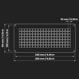 Repa Market 10" x 5" Inch Black Galvanized Steel Rectangular Crawl Space Vent Grid - Inlet Outlet Ventilation Guard - Universal Metal Air Supply Exhaust Protection Mesh - Durable Duct Grille