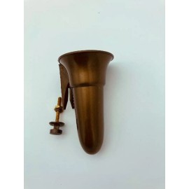 Crypt / Mausoleum Flower GOLD  V  Vase - 4.0 IN with Bolt / Button Support -