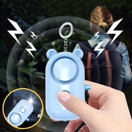 Personal Safety Alarm Keychain for Women & Children Bear Alarm (Pink) 2ea