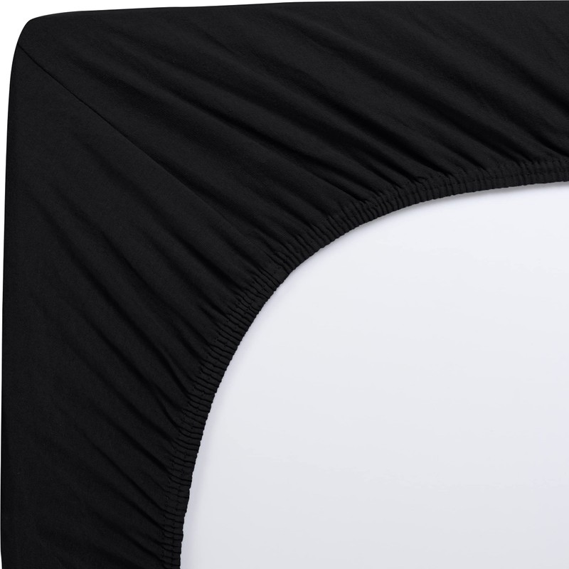 Utopia Bedding Fitted Sheet Double, Black - Deep Pocket 14