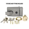 UK Security Supplies Standard Deadlocking Nightlatch, Dark Grey Silver Cylinder,