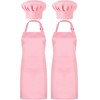 SATINIOR 2 Sets Chef Hats and Aprons with 2 Pockets