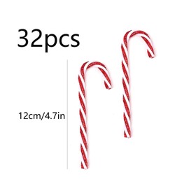HERZWILD 32pcs Christmas Tree Decorations Candy Cane for Hanging Christmas Decoration Pendant Candy Cane Ornaments Xmas Tree Hanging (Red 12 cm (without Hole) TypeB)