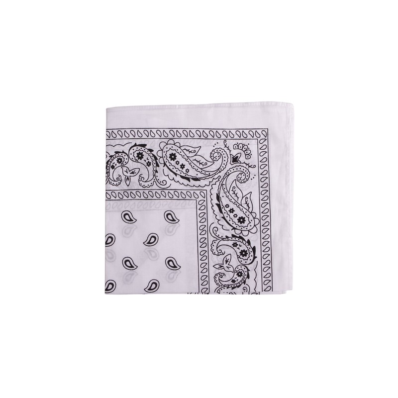 Macahel Cotton Paisley Design Bandana (White)